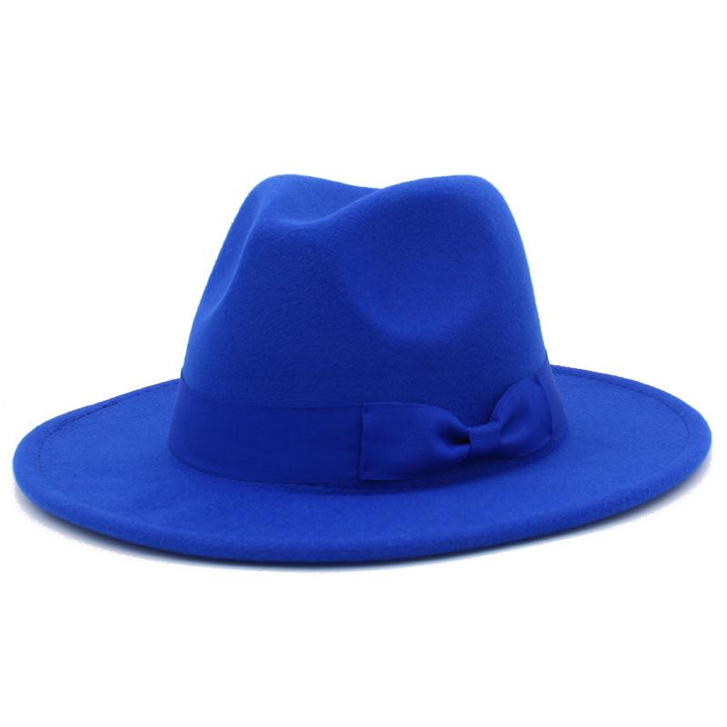 Europeisk-amerikansk stil rosett bredbrättad fedora: Trendig Unisex Jazzhatt