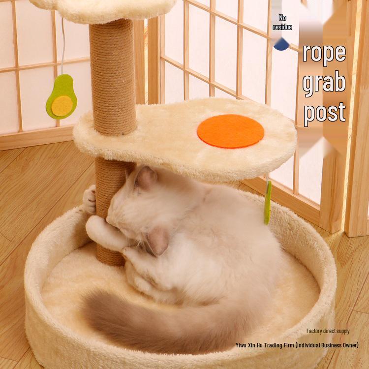 Winter Warm Cat Bed & Scratching Post with Durable Sisal - Vertical Climbing Frame & Toy