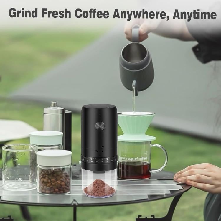 Portable Coffee Mill Coffee Grinder Rechargeable Grinding Machine Plastic Texture Suitable for Convenient Outdoor Use