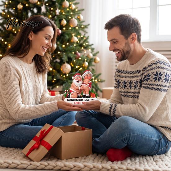 Durable Xmas Tree Hanging Wooden Christmas Ornaments, Funny Santa Claus Pendant with Reusable Craft Ornaments Rope for Holiday Home Decor and