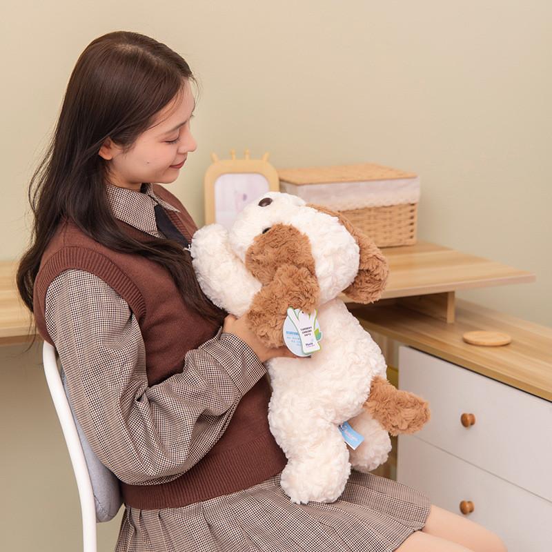 Delightful Dog Plush Soft Toy In Brown And Gray Perfect For Children And Toddlers
