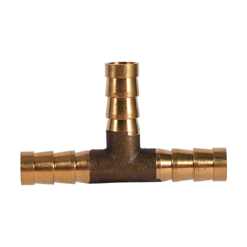 Brass T Piece 3 Way Fuel Hose Joiner Connector 12mm For Compressed Air Oil Gas Pipe
