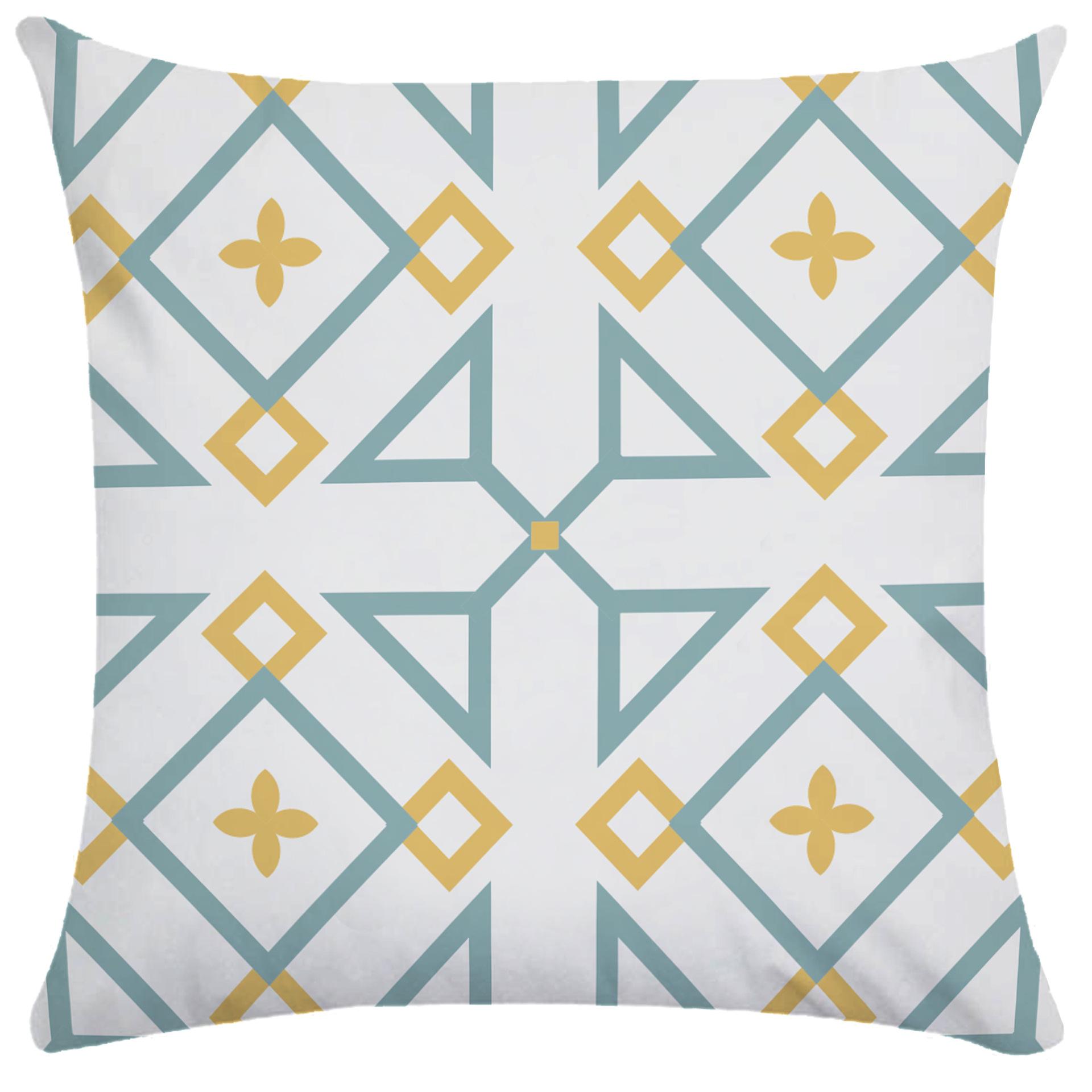 

Жовтий Синій Геометрична смуга Крива Візерунок Візерунок Подушка Чохол для подушки Домашня вітальня Прикраса дивана Квадратна подушка Чохол для подушки 50X50CM