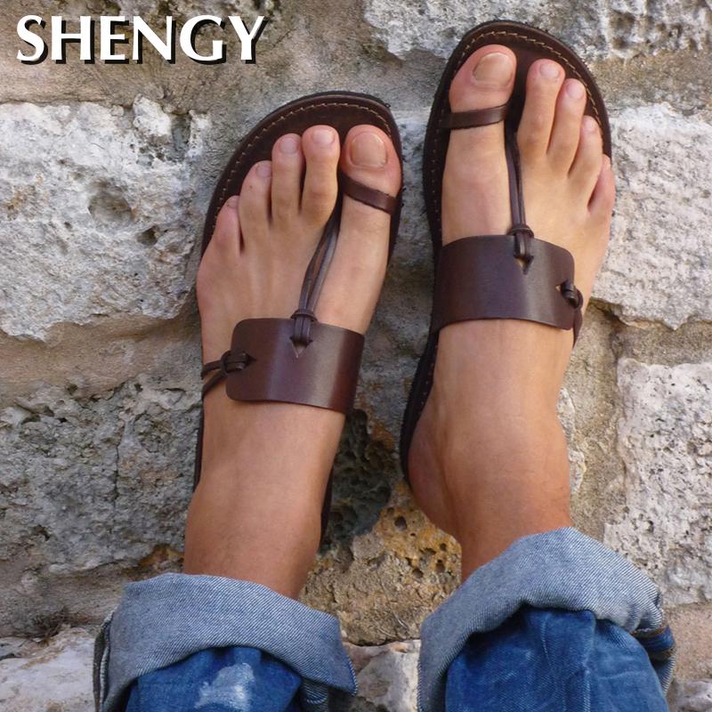 Купить Retro Sandals Men'S Summer Beach Casual Shoes Neutral Gladiator Flat  Sandals Outdoor Ladies Slippers Open Toe Large Size 48 | Joom