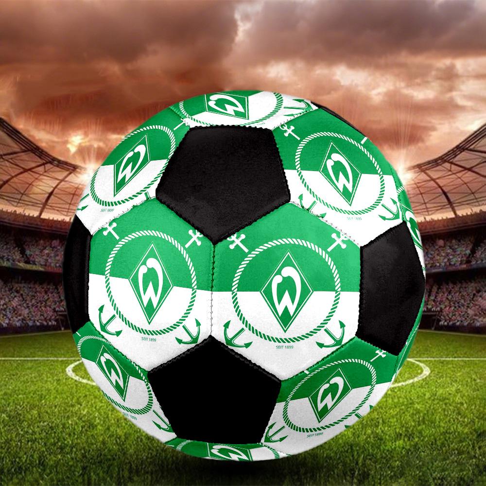 SV Werder Bremen Indoor Soccer Ball Colorful All Ages Size 5 Machine Stitched PVC Competition Ready Durable High-Bounce