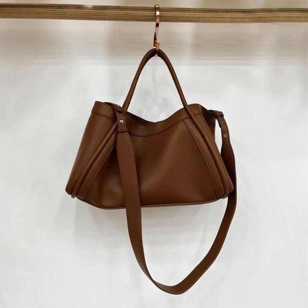 2024 Fashion Lychee Grain Vegetable Basket Handbag: Versatile Retro Shoulder and Crossbody Commuter Bag for Women