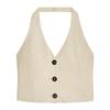 Zaprha 2025 New Arrival Hot Sexy Linen Blend Halterneck Sleeveless Elegant Casual Tops 3207939