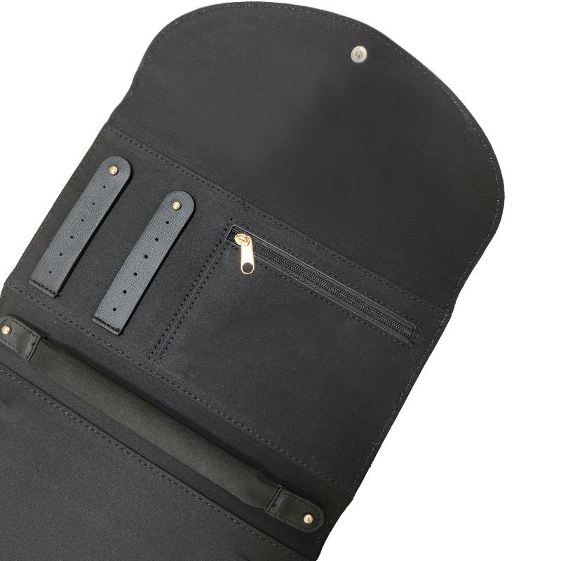 Stock Microfiber Modern Jewelry Bag Buckle Closure for Bracelets Necklaces Earrings Rings Velvet Three-Fold Design