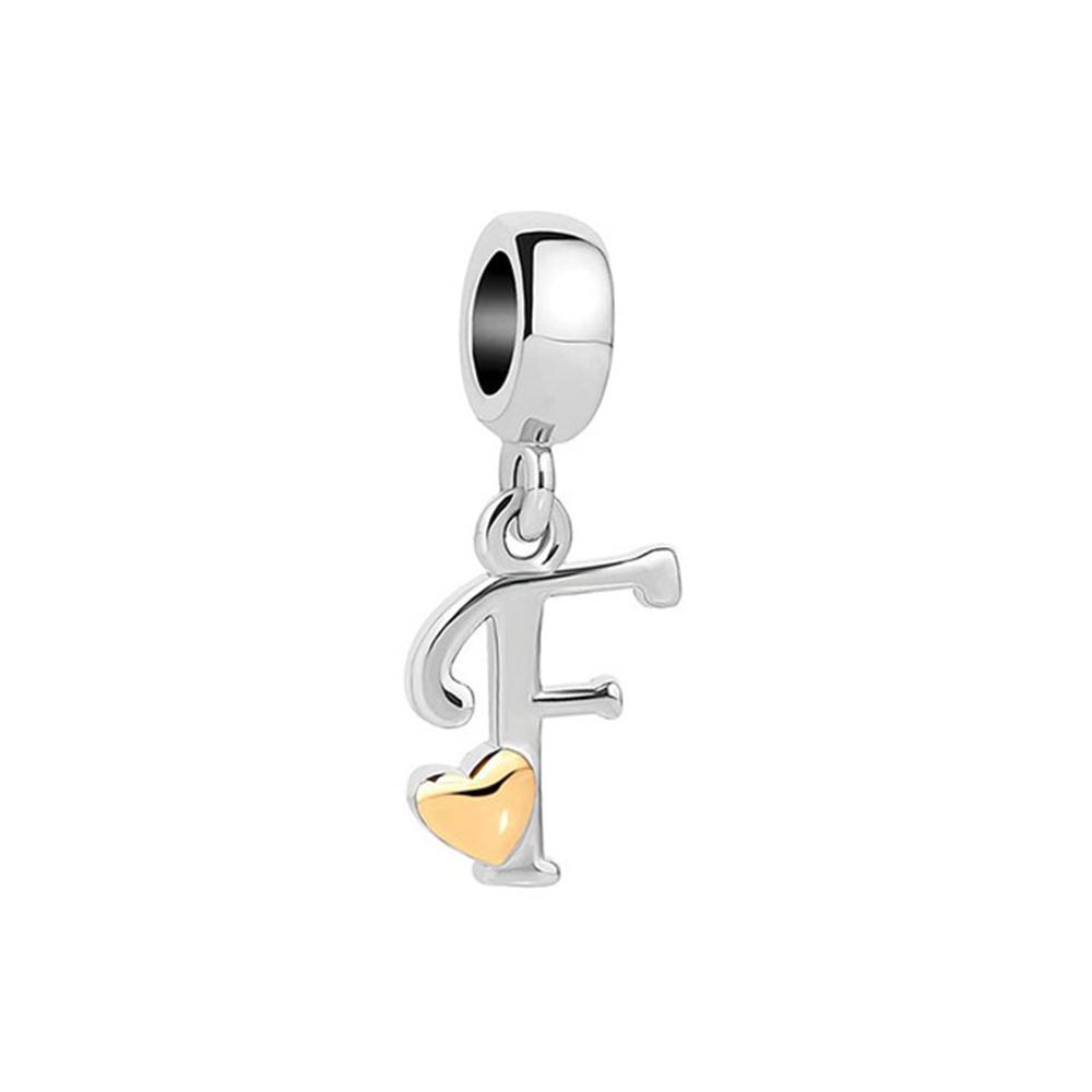 New Plated Copper Letter Alphabet A-Z Dangle Charm Beads Fit Original Charms Bracelet Pendant Women Diy Jewelry