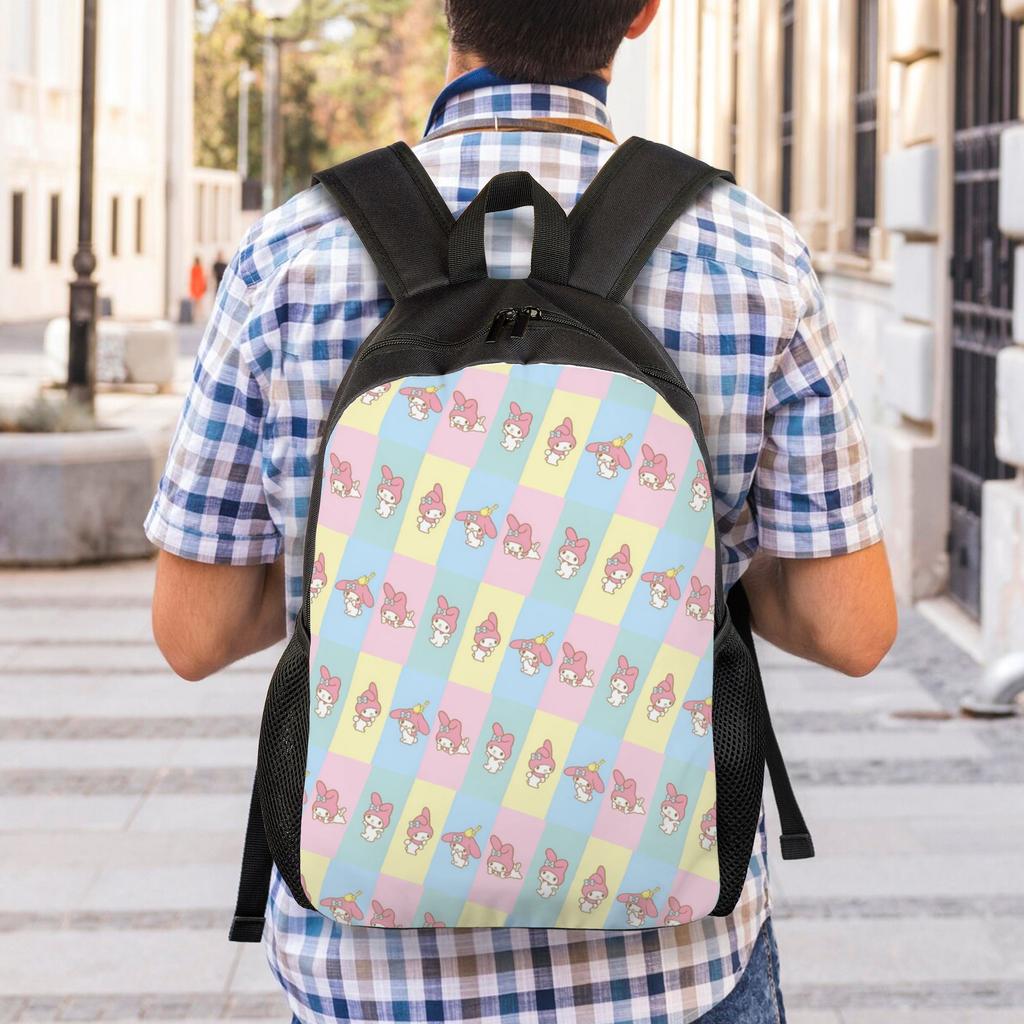 M-Melodies Laptop Backpack Men Women Casual Bookbag for School College Students Cute Rabbit Bags