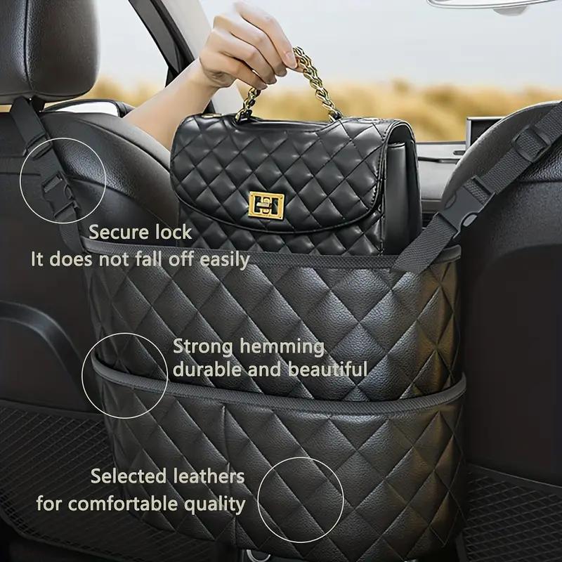 1pc Car-mounted Storage Bag Car Seat Hanging Handbag Holder  Tissue Storage Bag PU Leather Storage Bag Large Capacity Storage Bag