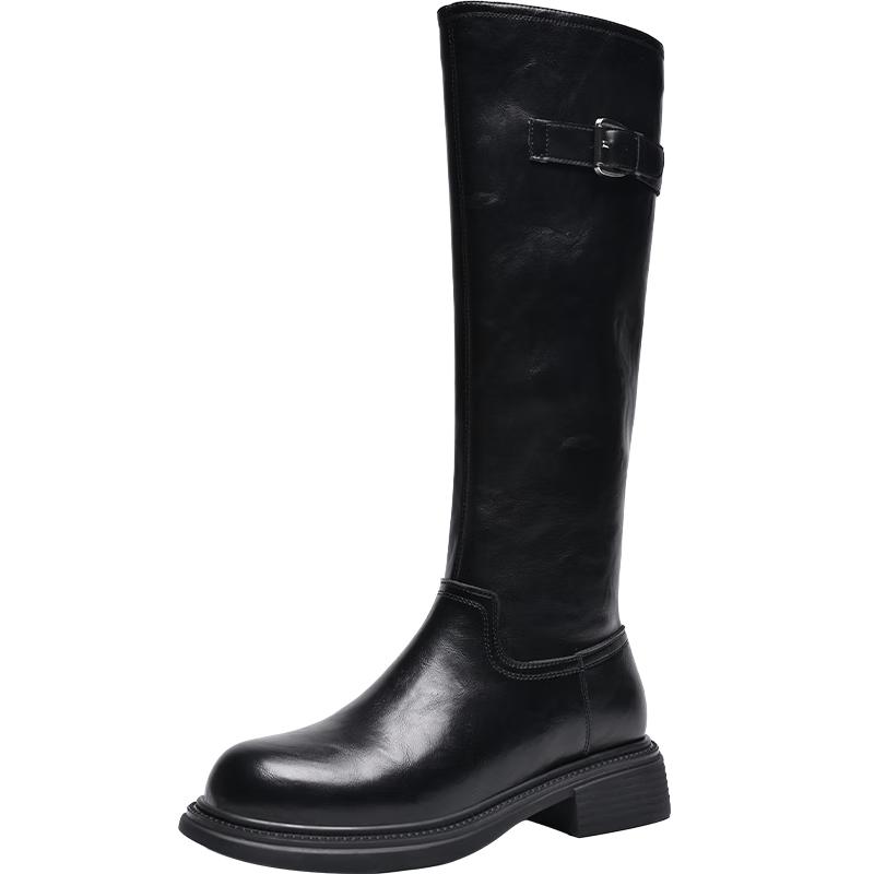 ZHR Women's Retro Western Thick-Sole Tall Knight Boots