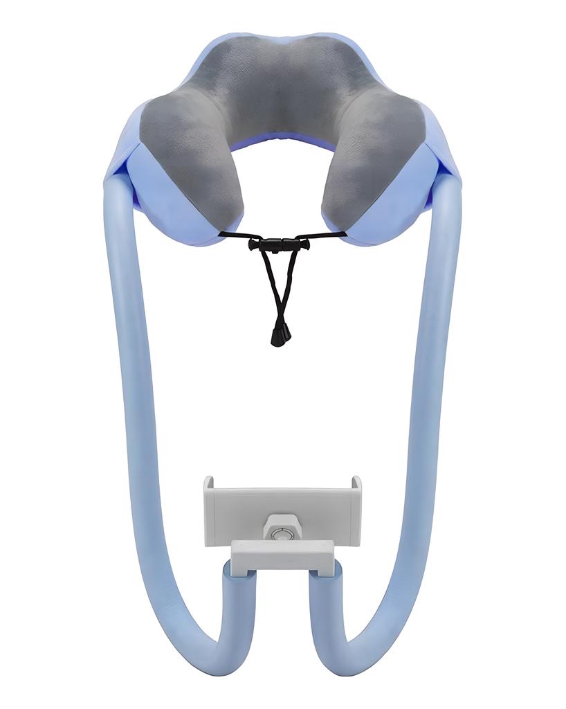 Soft Neck Pillow Airplane Travel for Sleeping, Portable Head Neck Support Sleeping Pillows in U Shape Headrest Cushion with Phone Holder