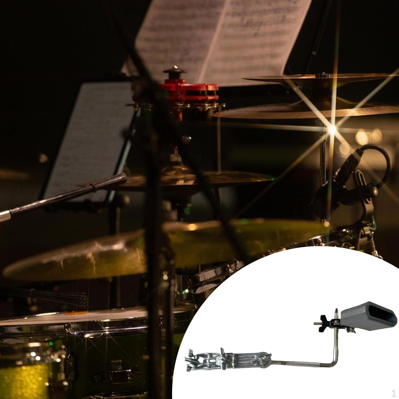 Bass Drum Cowbell Holder Adjustable with Cow Bell Installation Quick Release Connecting Clamp Cymbal серый