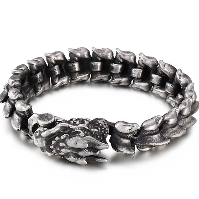 

Браслет-цепочка с килем дракона, 16 мм, 8,3 дюйма, для мужчин, матовый литой металл, ювелирные изделия из нержавеющей стали, подарки на день рождения для парня 21cm