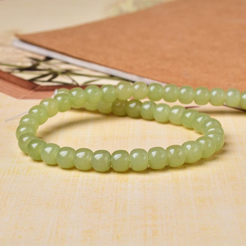 Hetian Jade Chalcedony Loose Beads for DIY Beaded Jewelry and Buddhist Accessories.