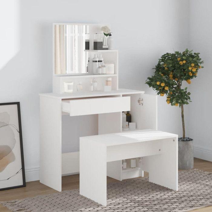VidaXL Dressing Table with Mirror White 86.5x35x136 Cm 802957
