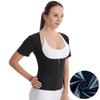 Short Sleeve Fat Burning Fitness clothes Zipper Design Sauna Sweating Shirts  Workout