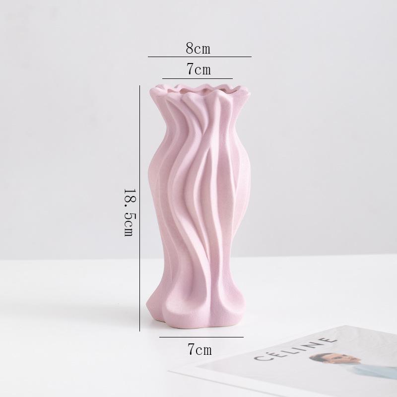 Purple Modern Ceramic Decorative Vase with Dried Flowers Dining Table Foyer Living Room Flower Arrangement and Decoration Vases