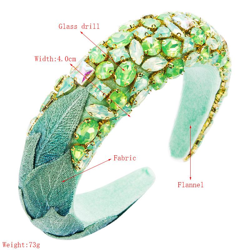 Women's Hairband Creative Colored |Flannelette Leaf Hair Hoop Glass Rhinestone Headwear