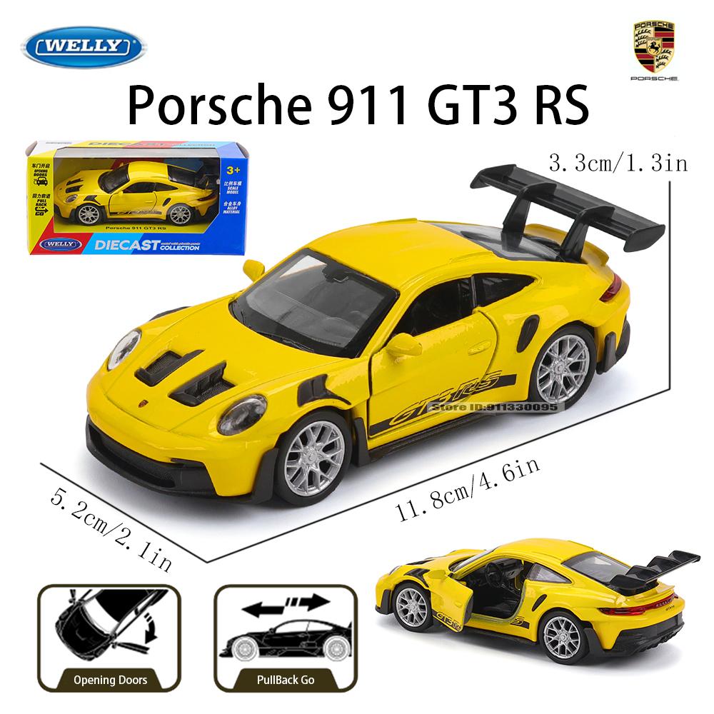 WELLY 5-inch 1999 Nissan GTR R34 Porsche 911 GT3 RS Chevrolet Volkswagen alloy car model toy static die-casting car collection