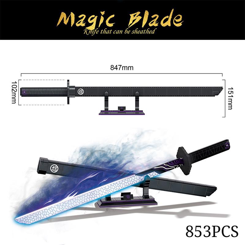 Demon Slayer Onemoc Piece Katana Luminous Sword Building Blocks Diy Model Educational Toy Assembly Weapon Toy Brick For Children
