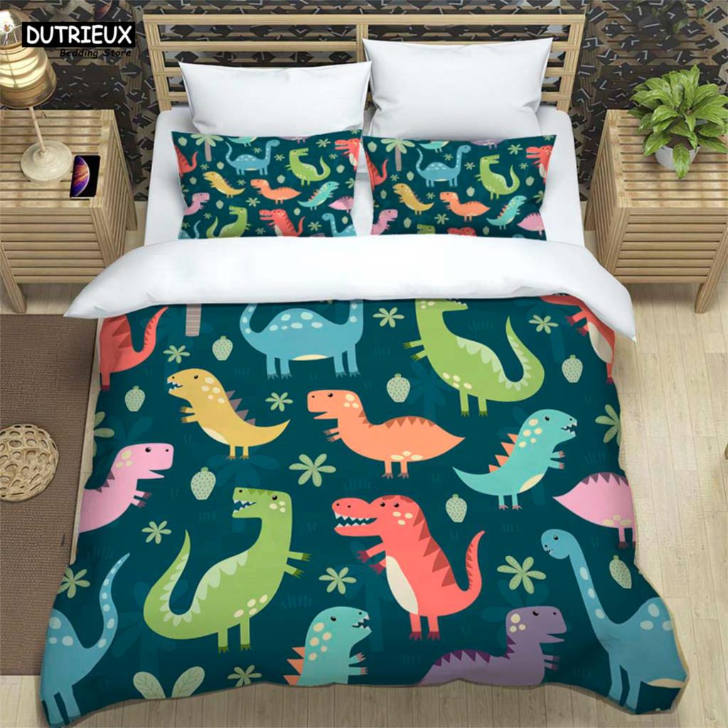 Comforter Cute Dinosaur Ed With Printed Bedding Queen Bedding Set Cute Style Bedding Set Luxury For Children Bedding Set