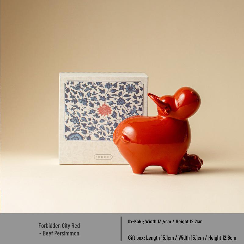 Forbidden City Red Gongfu Tea Set: Ceramic Teapot, Lid Bowl, Filtered Tea Cup, Fair Cup, and Pot Stand Ornament