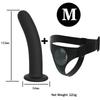 Adjustable Silicone Strap On Harness with Slim Dildo Set, Beginner Pegging Dildo Panties for Women Men Couples, Soft Purple Stra
