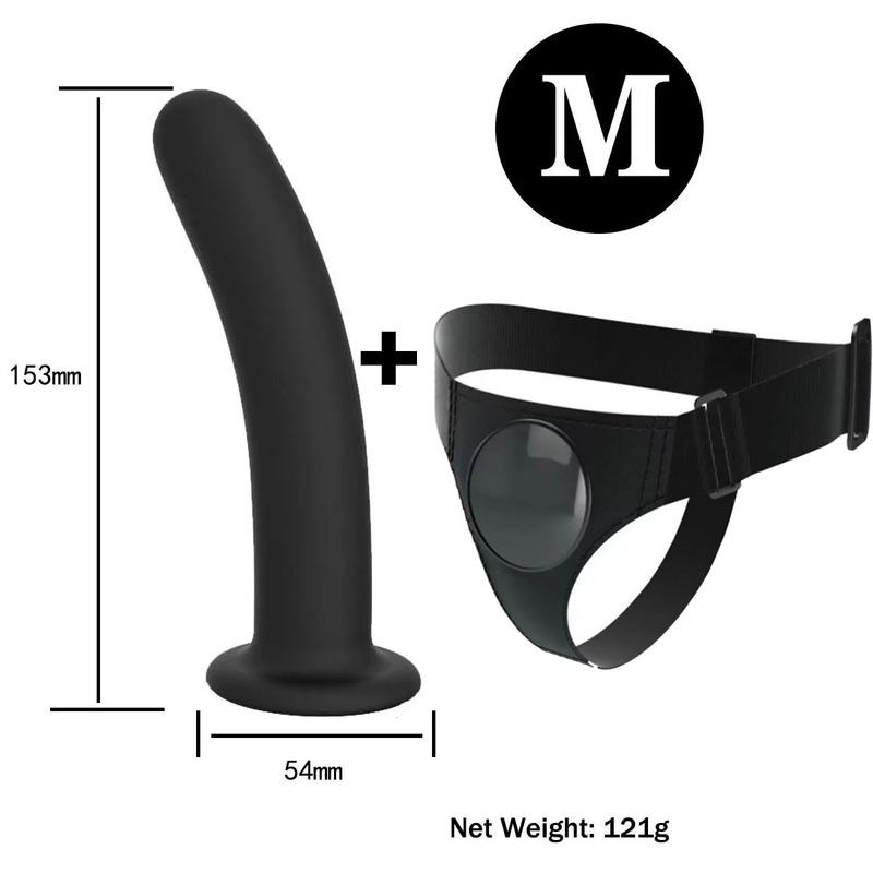 Adjustable Silicone Strap On Harness with Slim Dildo Set, Beginner Pegging Dildo Panties for Women Men Couples, Soft Purple Stra