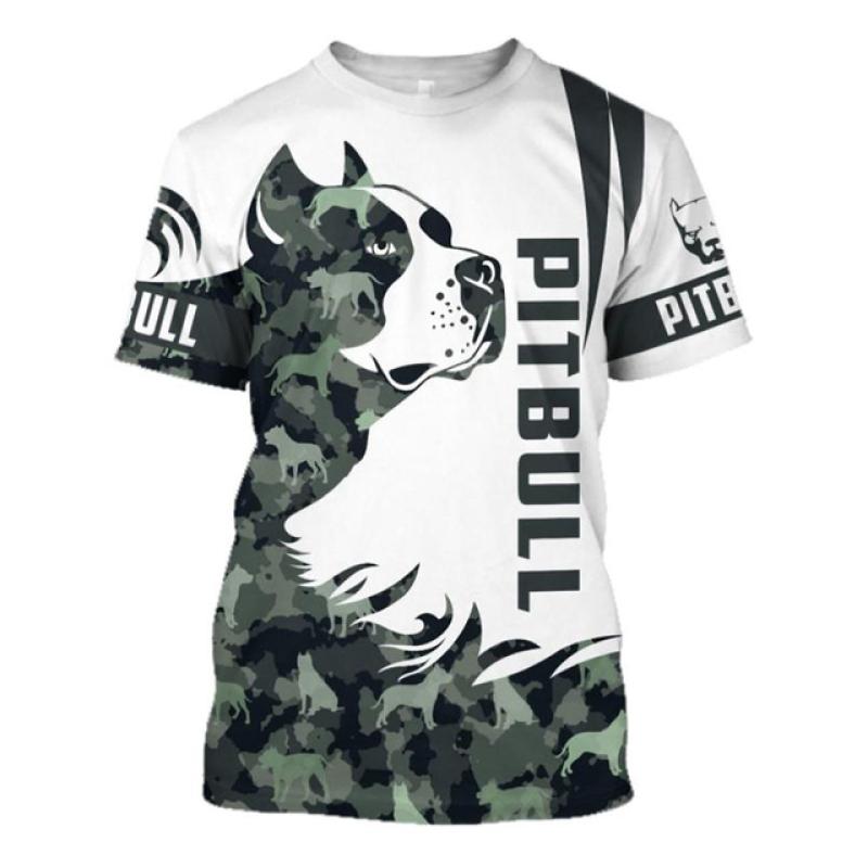 2023 männer T Shirts Haustier Hund Pitbull Grafik 3D Druck Sommer Unisex Erwachsene Tops Mode T-stück Lässige Übergroßen männer Kleidung