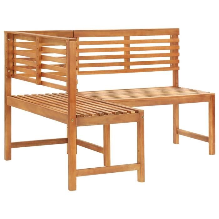 Banc d'angle - vidaXL - 140 cm - Bois d'acacia massif - 3 personnes - Extérieur