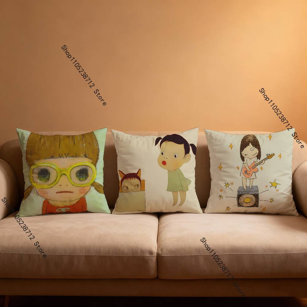 Creative Y-Yoshitomos N-Nara-S Anime Celebrity Merchandise All-Match Printed Pillow Case Sofa Office Room Decoration Protector