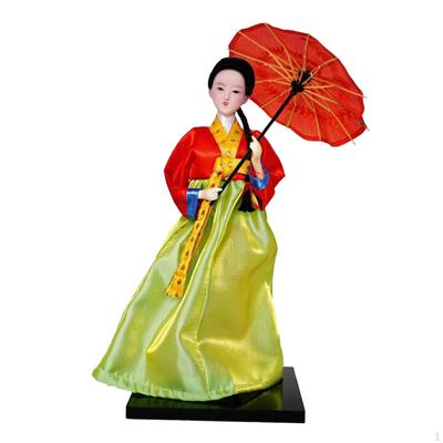 Geisha Kimono Figurină Hanbok coreeană Mini Decorativă Antică Asiatică Vintage pentru birou