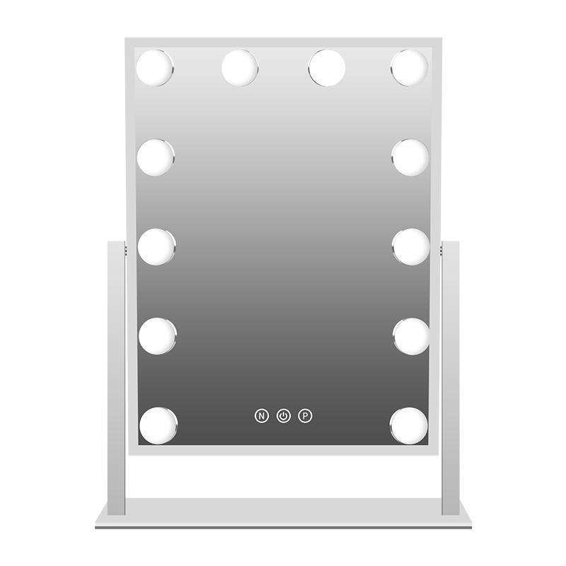 Large LED Lighted Makeup Vanity Mirror Square Portable Beauty Mirror