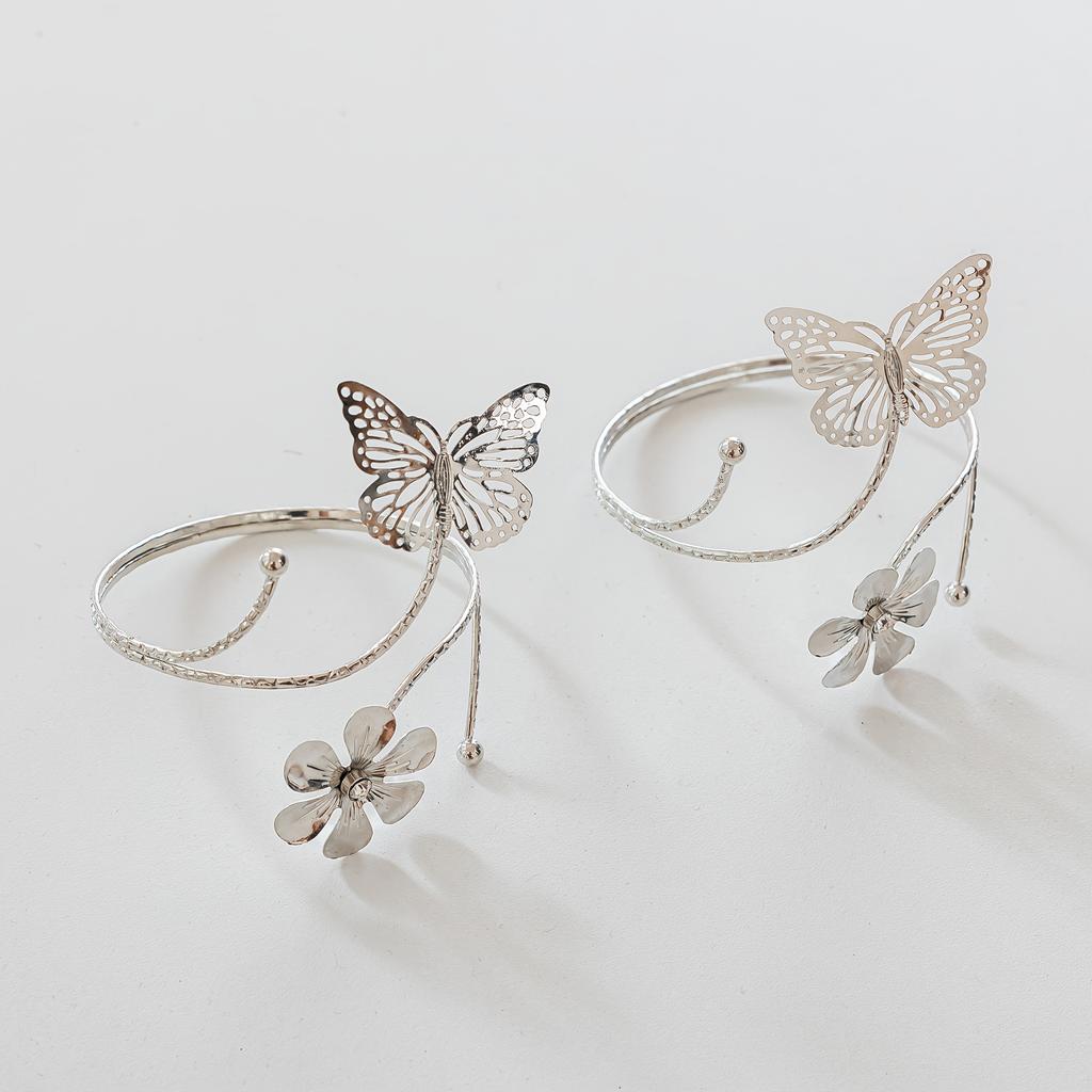 2pcs Elegant Butterfly & Floral Design Curtain Tiebacks - Minimalist Metal Curtain Holdbacks with Intricate Cut-Out Patterns for Bedroom