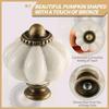 6pcs Acrylic Pumpkin Knobs, White Acrylic Cabinet Knobs Vintage Dresser Knobs, Vintage Knobs Decorative Drawer Pulls for Dressers, Closets, Cabinets