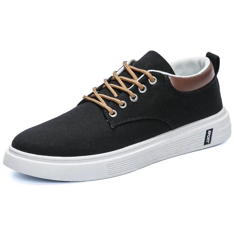 Fashion Lace Up Men Casual Shoes Lightweight Round Toe Platform Men Board Shoes Outdoor Skateboard Sports Sneakers Tennis Shoes