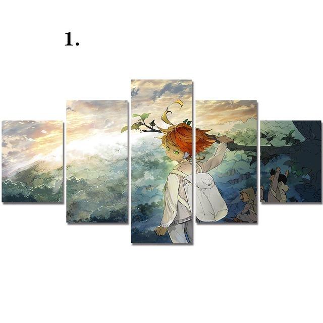 

Canvas Anime Characters Painting 5 Pieces The Promised Neverland Posters Modern Home Decor Wall Picture Living Room No Frame Art 20x35 20x45 20x55cm