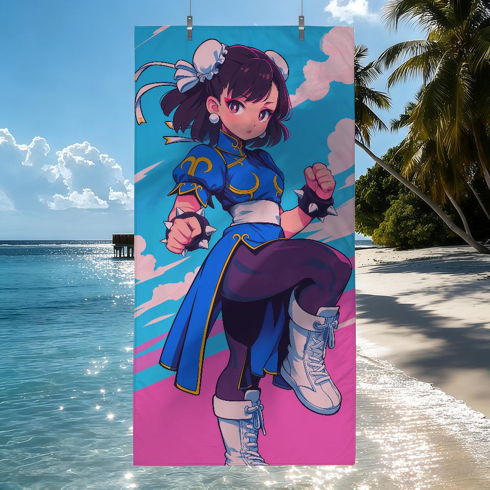 Classic Game S-Street F-Fighter-Chunli Towel Quick Drying Beach Towels Are Suitable For Swimming Pools Camping Yoga And The Gym