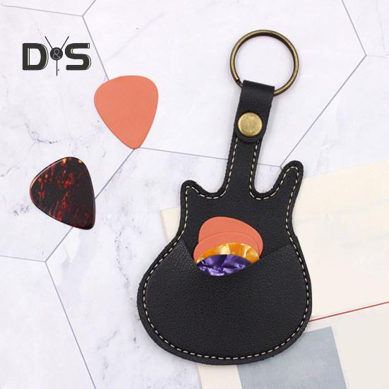 Plektrenhalter in Gitarrenform, Kunstleder-Plektrum-Etui, tragbare Plektrum-Aufbewahrungstasche für Gitarrenspieler, Liebhaber, Lehrer