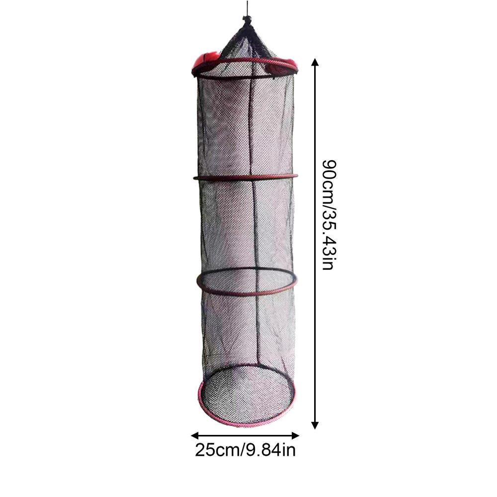 2025 Floating Fish Protection Sea Fishing Net Mesh Quick-drying Folding Fish Cage Thickened Woven Fish Basket