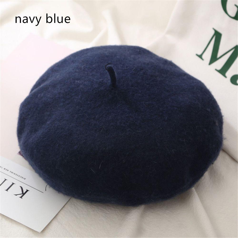 Wool Beret Hats Women Winter French Hat Girls Solid Color Fashion Autumn Winter Beret Hat For Women Flat Cap Hat Felt Berets