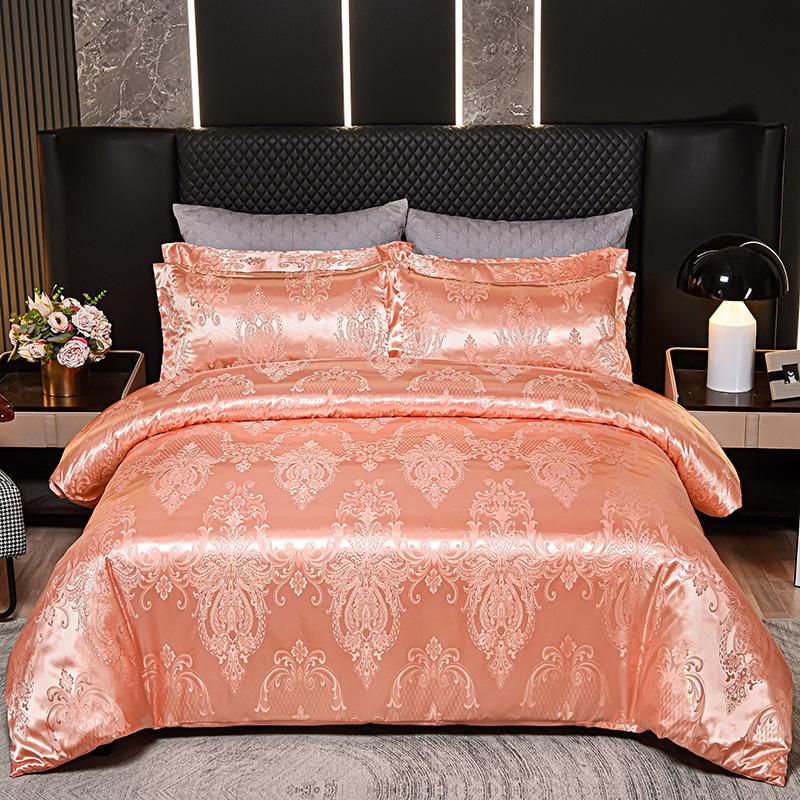 European Silk Cotton Jacquard Wedding Bedding Set - Four-Piece Duvet Cover Gift
