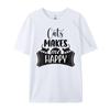 Cats Makes Me Happy Pink Graphic Tees Unisexs T Shirt Unisexs Tshirts Adult Unisexs T Shirt Plus Size Figures