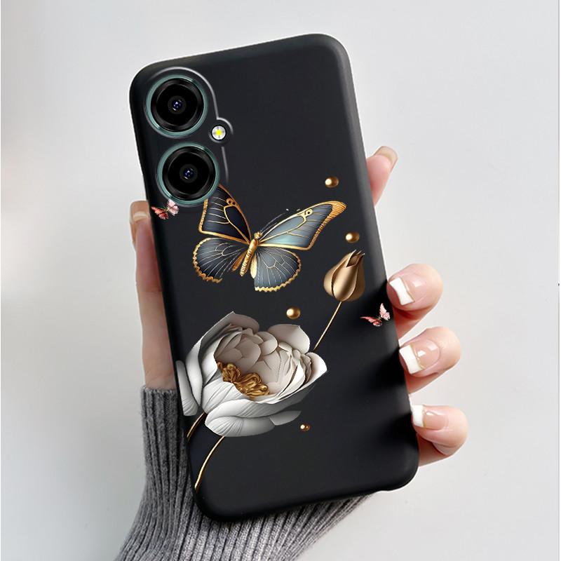 Luxury Fashion Butterfly Flowers Cases For BLU G64 Phone Case Shock Proof Black Soft Silicone Back Cover For BLU G64 G 64 Fundas