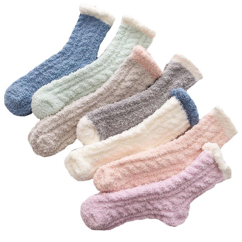 Winter Mid-Calf Coral Fleece Warm Socks for Home and Postpartum