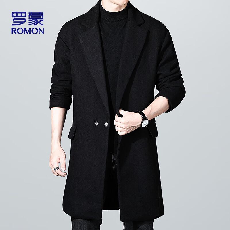 

ROMON Men s Mid-length Wool Blend Business Casual Coat XL