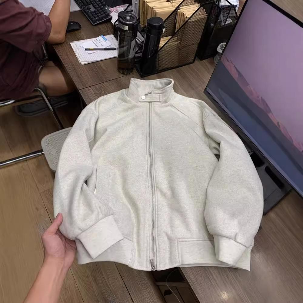 

Куртка со стойкой воротником женская осенне-зимняя парная куртка серая повседневная спортивная кофта-кардиган XXL серый