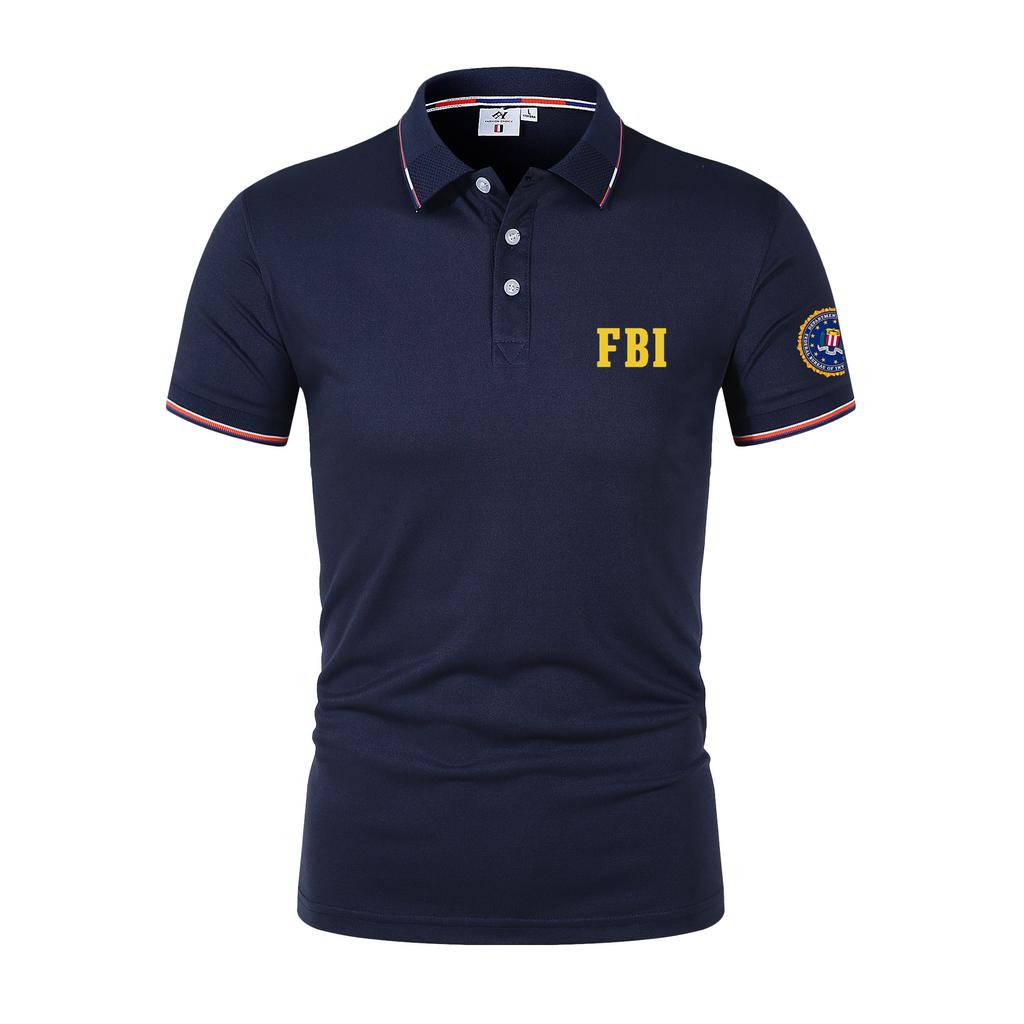 Men's Summer Polo Casual Breathable FBI Polo Shirt